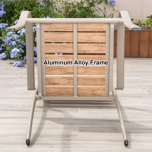 Sillas Silla de jardín de madera Muebles de exterior <span class=keywords><strong>Patio</strong></span> Sillas de jardín Asiento cómodo Juego de mesa de comedor de plástico Moderno 6PCS/<span class=keywords><strong>pila</strong></span> - Product Image 4