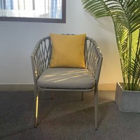 Ensemble de mobilier d'extérieur moderne et simple en aluminium, trois pièces, chaise, table de loisirs pour cour, jardin, hôtel, terrasse - Imperméable