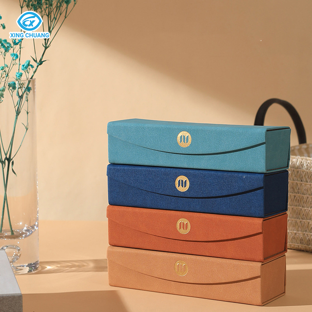 2025 Customizable Logo High Quality Leather Semi-Hard Eyewear Case in Fashionable Style Model S259