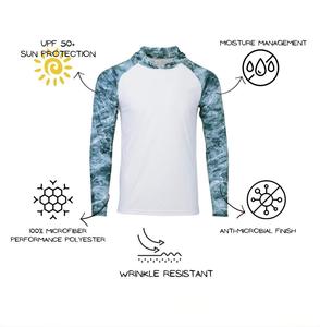 Sudadera con capucha de pesca con logotipo personalizado corto Camiseta de secado rápido Poliéster Manga larga Upf 50 Hooded Spf Outdoor <span class=keywords><strong>Pfg</strong></span> Camisas de pesca para hombres - Product Image 3