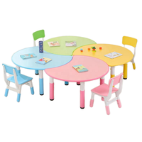 Ensembles de table et de chaises pour enfants en métal moderne pour garderie, crèche, école maternelle, utilisation en extérieur - Mobilier scolaire