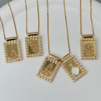Nouvel Arrivage Transfrontalier Collier Pendentif Perle Shinzue Portrait Européen et Américain Chaîne Carrée Réglable Universelle Ornement