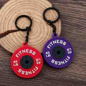 Hot Selling 2-Inch Gym Rack <b>Weight</b> <b>Plate</b> Keychain Rubber Loaded Vest Barbell for Lifting Concrete Barbell Concrete Loaded Vest - Product Image 6