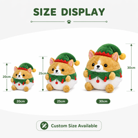 Peluche de chien Corgi Père Noël personnalisée, jouet en peluche doux avec logo, cadeau, faible MOQ, service OEM ODM, meilleure usine