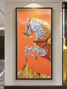 Arte Murale 3D Fatta a Mano, Decorazione Fisica, Dipinto di Cavallo in Pelle per Soggiorno, Decorazione da Parete Moderna, Accessori per la Casa - Product Image 5