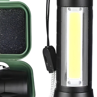Lampe torche LED COB en alliage d'aluminium, rechargeable par USB, zoomable, mini lampe de poche avec clip pour situations d'urgence, cadeau