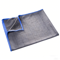 Serviette de nettoyage en microfibre écologique avec bordure de couleur différente, réutilisable, en fibre de carbone, à motifs écossais