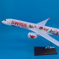Modèle d'avion en résine Swissair Airbus A350 à l'échelle 1:1, 47 cm, avec support de présentation, objet de collection