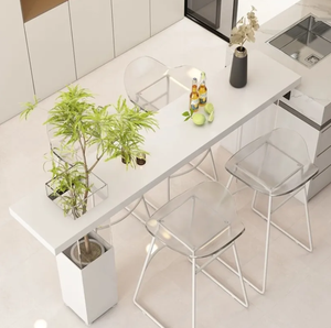 Mesa de Barra Moderna y Sencilla, Barra de <span class=keywords><strong>Bar</strong></span> para el Hogar de Madera Maciza, Mesa de Barra Impermeable con Tablero de Roca - Product Image 4