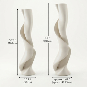 Abstract Twist Sculpture <b>Floor</b> <b>Vase</b> Modern Minimalist White Tall <b>Standing</b> <b>Vase</b> LED Wabi Sabi Decor for Warehouse Metal - Product Image 2