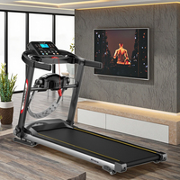 Tapis roulant domestique petit écran LCD électrique intérieur multifonctionnel pliable Test de fréquence cardiaque sans fil pour la course à pied