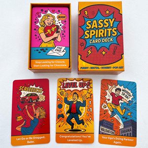 Tarjetas de Oráculo Sassy Spirits Ecológicas Personalizadas al por Mayor, 78 Cartas Impresas a Todo Color, Mazo de Arte Pop Divertido para Guía Espiritual - Product Image 2