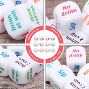 D6 trắng 20mm Acrylic <span class=keywords><strong>RPG</strong></span> Con lăn tùy chỉnh in khắc các nhà sản xuất trò chơi Uống Điên Cuồng bên xúc xắc tùy chỉnh xúc xắc - Product Image 3