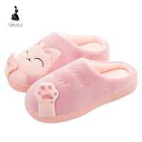 Pantoufles Chaudes d'Hiver en Forme de Patte de Chat Rose Mignonnes pour Hommes et Femmes – Vente en Gros