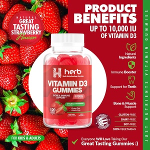 Gummies véganes OEM ODM à la vitamine D3 pour la santé des os et des muscles, compléments multivitaminés et à base de plantes, Vitamine D3 Gummies - Product Image 3