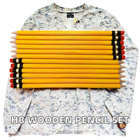Ensemble de crayons promotionnels en bois HB Mongol pour enfants, logo personnalisé, bois noir, mine noire, emballage personnalisé, crayons standard américains