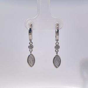 ต่างหูจี้ทองชุบประดับเพชรซิคอนทรงมาร์ควิส ดีไซน์เรขาคณิตทันสมัยสำหรับผู้หญิง จาก Tianyu Gems - Product Image 1