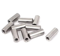 304 Stainless Steel Rose Joint Adapter Nuts Threaded Sleeve Rod bar Stud Round Coupling Connector M10 JIS Plain Finish