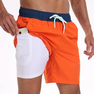 Custom <b>Men</b> Swim <b>Trunks</b> with Liner Quick Dry Board Shorts Polyester Nylon Beach Shorts with Phone Pocket - Product Image 2
