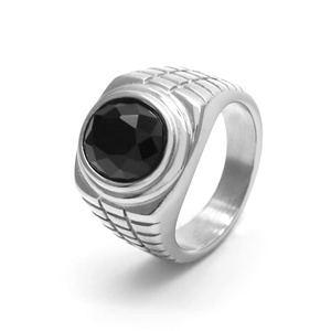 Anello in Acciaio Inossidabile 316L, Gioiello di Moda con Gemma, Regalo Personalizzato per Uomo, Prodotto in Metallo all'Ingrosso - Product Image 3