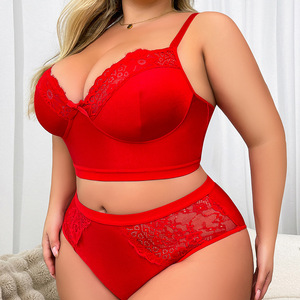 <span class=keywords><strong>Ensemble</strong></span> <span class=keywords><strong>de</strong></span> lingerie sexy rembourré à bonnets couvrants et push-up en dentelle pour femme, grande taille, soutien pour poitrine généreuse - Product Image 3