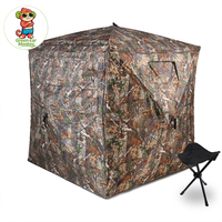 Tente de chasse et de camping camouflage avec chaise intégrée, abri de terre dissimulé en toile gonflable