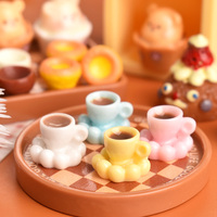 Kawaii nuage plateau café résine Flatback Cabochon pour bricolage crème colle accessoires faits à la main maison de poupée Miniature cuisine décorative