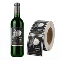 Autocollants pour bouteilles de vin en vinyle écologiques personnalisés, imperméables, résistants aux déchirures, autocollants adhésifs pour bouteilles de boissons