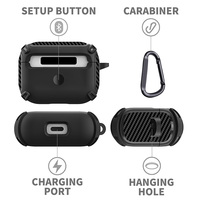 Étui pour AirPods Pro, étui pour écouteurs, anime, luxe, affaires, antichoc, fibre de carbone, protection pour Air Pods Pro 3 2 1