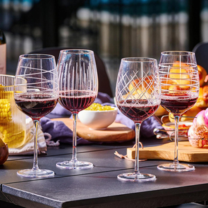 Ensemble de 4 verres à <span class=keywords><strong>vin</strong></span> de <span class=keywords><strong>Bordeaux</strong></span> sculptés à la main avec cristaux pour la maison, un mariage ou une fête, pour le <span class=keywords><strong>vin</strong></span> rouge - Product Image 4