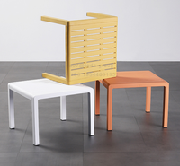 Table de salle à manger carrée en PP imperméable et colorée, best-seller, pour le salon, la cour, le thé et le café
