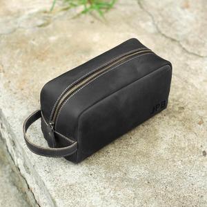 Borsa da toilette in pelle personalizzata personalizzata da uomo Wash Dopp Kit - Product Image 6