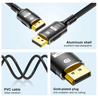 Câble vidéo audio Justlink 16K Twisted Pair DP2.1 PVC Foil 8K120Hz 4K240Hz HDR pour ordinateur portable, téléviseur, Xbox, projecteur, moniteur de jeu