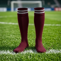 Chaussettes de rugby personnalisées pour hommes Coton écologique Nylon Respirant Antidérapant Motif imprimé High-Crew Techniques tricotées d'été