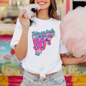 Camiseta Gráfica de los 90 para Mujer FOXA, Cuello Redondo, Estilo Casual Vintage, 100% Algodón, Transpirable, para Regalo o Fiesta - Product Image 2