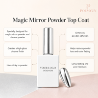 Poudre de chrome professionnelle effet miroir, couche de finition, formule spéciale, scellant anti-écaillage pour nail art métallique en salon