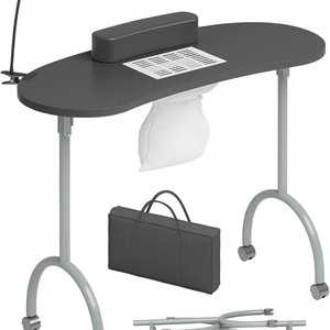 Mesa para decoración de uñas con aspiradora, mesa de Panel impermeable, rodillos de esquina, mecanismo a presión para facilitar el movimiento y el plegado - Product Image 4