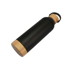 Hot Sales 500ml Double Wall Stainless Steel Vacuum <b>Flask</b> Water Bottle Bamboo Lid/Base Customized Logo Thermal Wholesale - Product Image 1