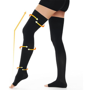 Legging Wanita Khusus 20-30 MmHg Stoking Kompresi Setinggi Paha dengan Pita Silikon Membantu Mengurangi Pembengkakan Edema Varises - Product Image 2