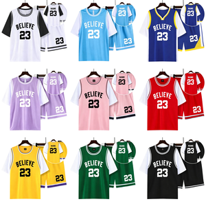Ensembles de maillots de basket-ball personnalisés en deux pièces, uniformes pour femmes et jeunes, chemises à manches courtes - Product Image 1