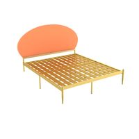 Sommier au design tatami élégant et discret avec structure métallique robuste, gain de place, pour chambres parentales et chambres d'amis, montage facile