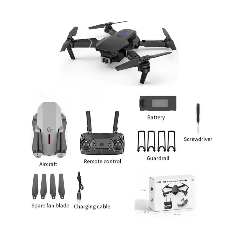 Newest E88 Professional selfie drone 4K HD  Dual Optical flow camera  remote control drone kid adult flying toys