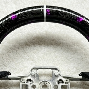 Volant de voiture en cuir et fibre de carbone véritable forgé, personnalisation haut de gamme, offre exclusive pour Ford <span class=keywords><strong>Mustang</strong></span> <span class=keywords><strong>GT</strong></span> Shelby - Product Image 3