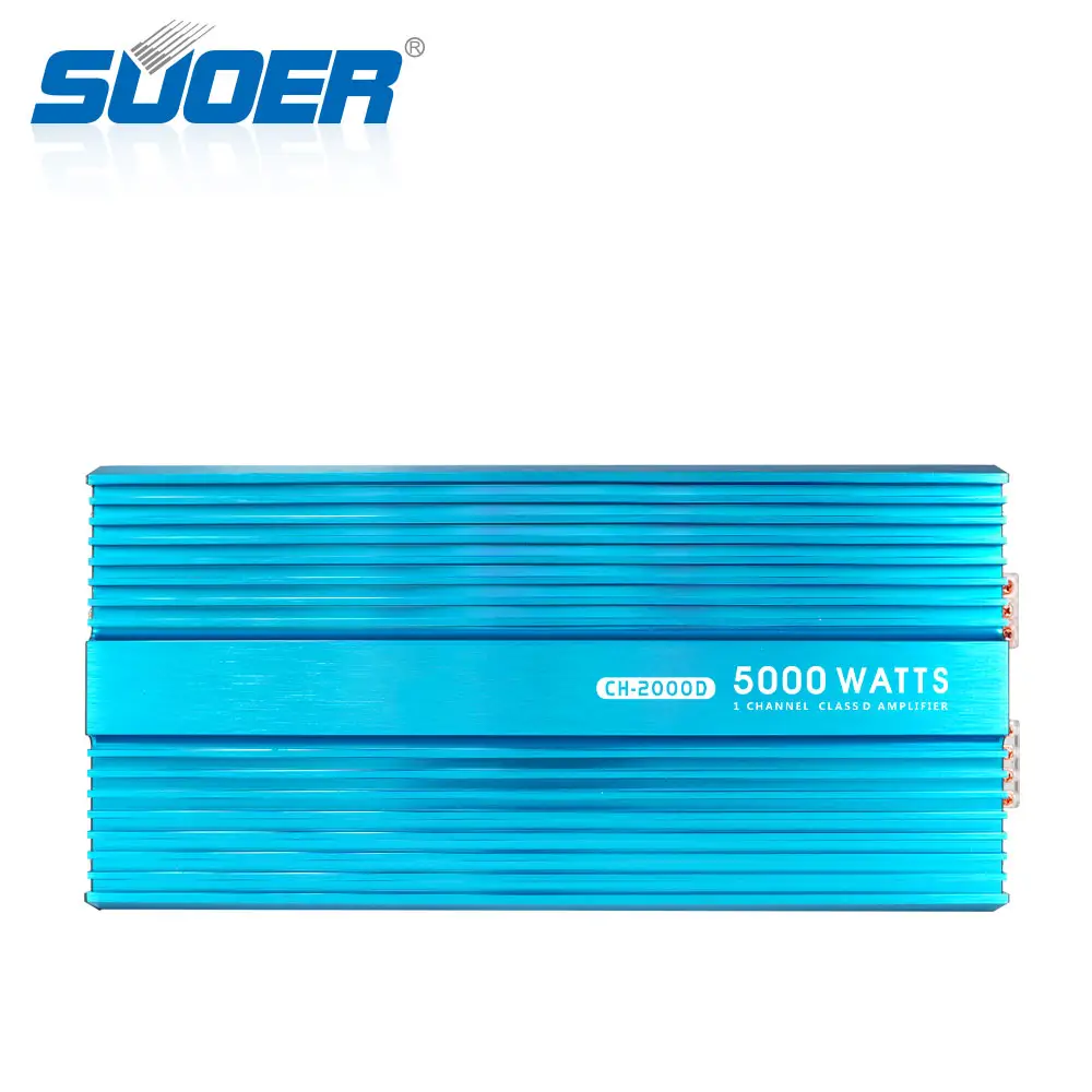 Suoer CH-2000D Specil Blue 5000w Max Power Class D 1 Channel Car Power Amplifier