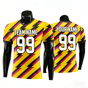 <span class=keywords><strong>Maillot</strong></span> de football américain imprimé personnalisable, taille plus, séchage rapide, en polyester sergé respirant, anti-bactérien et anti-UV - Product Image 1