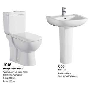 Sanitaire Salle De Bains Céramique Deux Pièces Wc <span class=keywords><strong>Toilette</strong></span> Ensemble avec Lavabo Lavabo - Product Image 3
