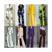 Ensemble de Costume Élégant et Formel pour Femme, Vente en Gros, Col Tailleur, Pantalon Large, Ensemble 2 Pièces, Tenue de Bureau Décontractée pour Femme