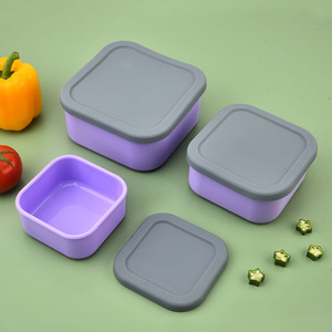 Silicone Heatable Fresh-Keeping Food Grade 800-1000ml Food Storage Box Portable Square Simplicity Lunch Boxes Kitchen Containers - Product Image 4
