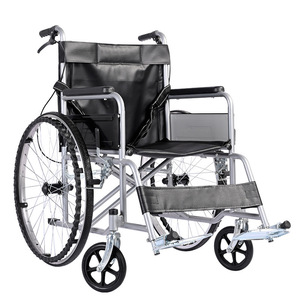 Fauteuil roulant manuel léger pliable avec fonction toilette inclinable pour personnes âgées en acier inoxydable - Product Image 1