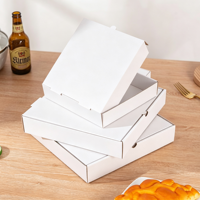 Boîte à pizza rigide en carton ondulé écologique, dimensions et logo personnalisés, pelliculage mat, emballage jetable à emporter